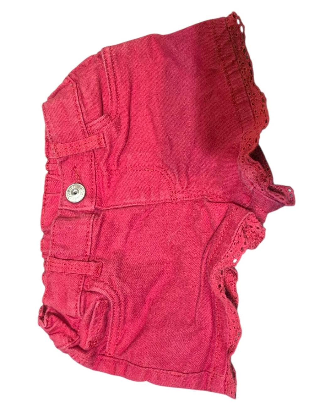 OshKosh B'gosh Girls Pink Lace-Trim High Waist Shorts